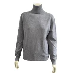 Blød rullekrave bluse - Grå