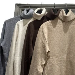 Blød rullekrave bluse - Grå