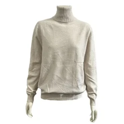 Blød rullekrave bluse - Off White