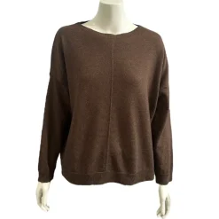 Bluse i Cashmere blend - Brun