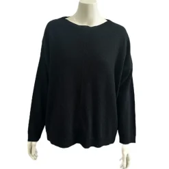 Bluse i Cashmere blend - Sort