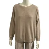 Bluse i Cashmere blend - Sand