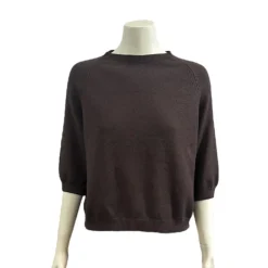 Bluse med 3/4 ærme - Brun