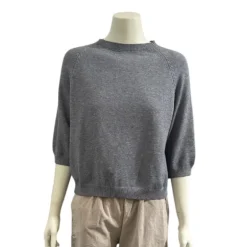 Bluse med 3/4 ærme - Grå