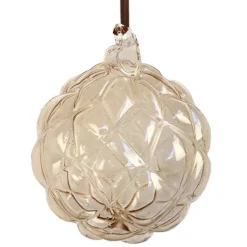 Glaskugle med lædersnor