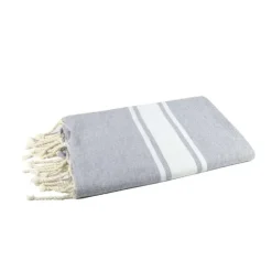 Grå stribet Hamam håndklæde