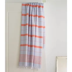 Hamam håndklæde Light Blue/Mandarin - 170x100 cm