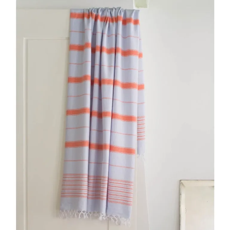Hamam håndklæde Light Blue/Mandarin - 170x100 cm