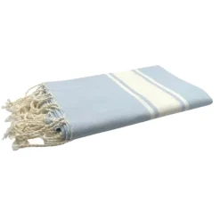 Himmelblåt stribet Hamam håndklæde