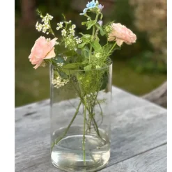 Mellem Cylinder glas vase - Clear