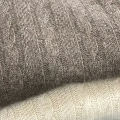 Merino uld strik - kabel brun