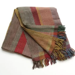 Multi plaid i uld og silke 130x170 cm