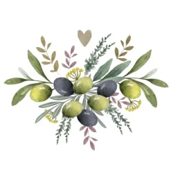 Olives & Herbs papirservietter, 33x33 cm