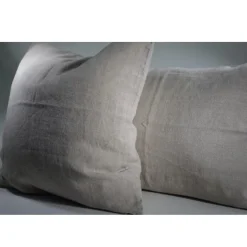 Pudebetræk i organisk hør - Hørfarvet 50x50 cm