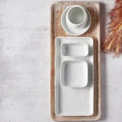 Retangulær skål hvid Porcelino