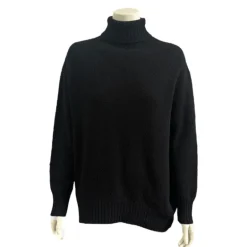 Rullekrave i Cashmere blend - Sort