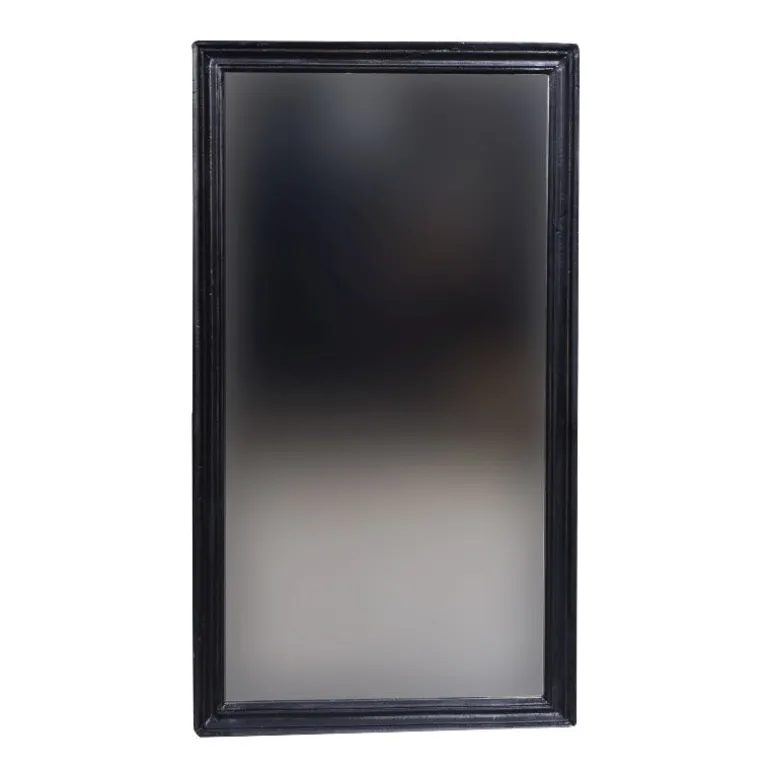 Spejl med sort træramme - 50x90x4 cm