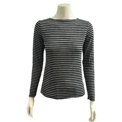 T-shirt med cashmere Grå/Sort