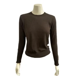 Tynd strik med cashmere - Brun